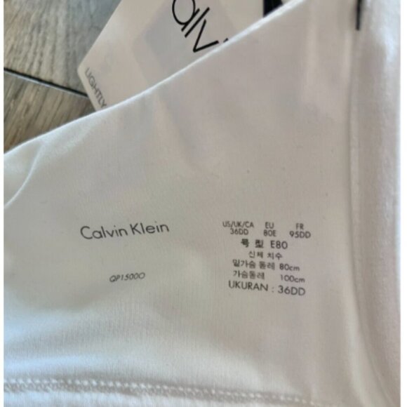 Calvin Klein Lightly Lined Demi T-Shirt Bra Size 36DD White Essential NWT - Picture 4 of 6